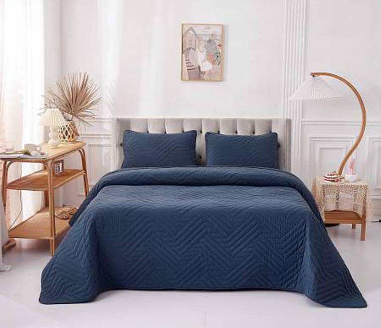 Покрывало с наволочками 50*70 2шт 230х250 2х50х70 SOFI DE MARKO МОРИЦ  100%пэ синий_Каталог-v2_MIRTECK